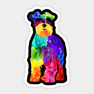 Dog Lover Gifts Mini Schnauzer Colorful Miniature Schnauzer Sticker